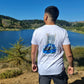 Polera Gato Geoffroy con lago Pehoe Torres del Paine